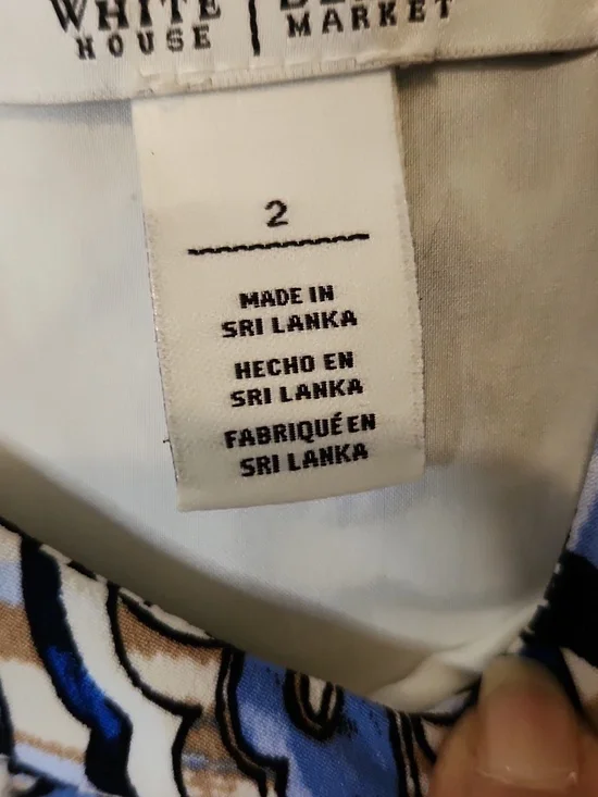 White House Black Market Blue Paisley Dress Sleeveless Fit Flare Size 2 - Picture 2 of 8